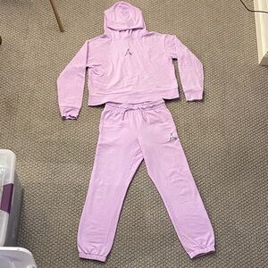 Jordan Kids Essentials Lilac Fleece Sweatpants & Hoodie Set